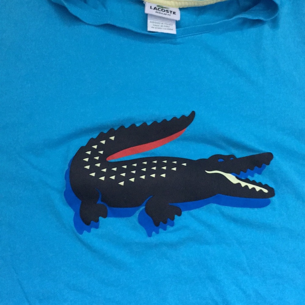 light blue MENS lacoste tee shirt